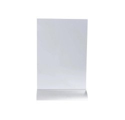 Porte-visuel vertical pied aluminium A4 - Cristal
