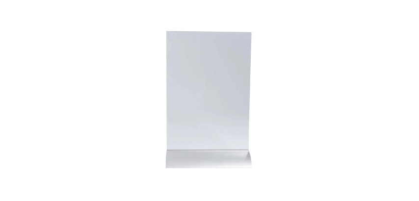 Porte-visuel vertical pied aluminium A5 - Cristal