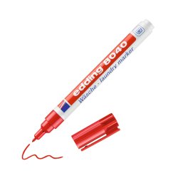 Marqueur spécial textile. Point ogive 1mm. Encre indélébile résistante à l'eau jusqu'à 95°C. Rouge