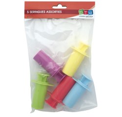 Lot seringues gros modeles graine creative motifs        fantaisie pour modelage 5     coloris assortis