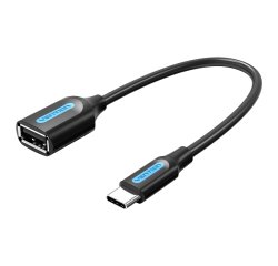 Vention Conversor CCSBB/ USB Tipo-C Macho - USB Hembra/ 15cm/ Negro