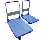 Chariot pliant viso metal polypropylene 2 roues fixes 2 pivotantes patins antiderapants plateforme 72x49cm charge 150kg