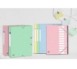 Chemise 3 rabats Oxford top file + a4 avec élastique couverture carte vert pastel