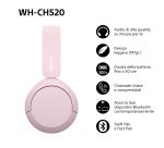 Sony WHCH520P.CE7 cuffia e auricolare Wireless A Padiglione Musica e Chiamate USB tipo-C Bluetooth Rosa