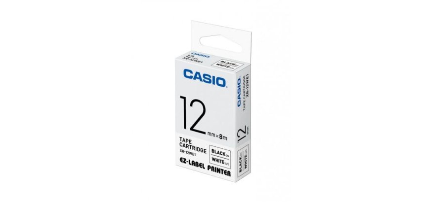 Casio XR-12WE1 nastro per etichettatrice Nero su bianco