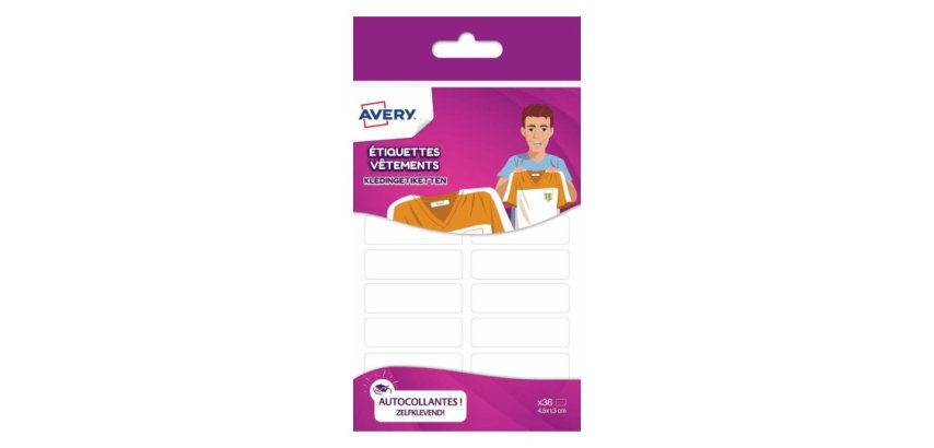 Avery ETVET36 self-adhesive label Rectangle Permanent White 36 pc(s)