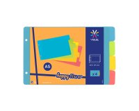 Intercalaires viquel a5 happy fluo 4 positions 14,5x22,5cm  coloris assortis