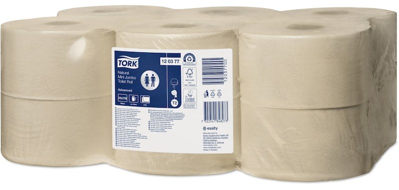 TORK Papier toilette en mini-rouleau Jumbo, 182 m, naturel