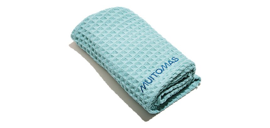 Muitomas HAIRTOWELBL asciugamano per capelli Blu Microfibra