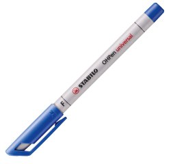 Stylo-feutre stabilo ohp pen soluble pointe fine 0.7mm multi-supports effaçable grip ergonomique coloris bleu