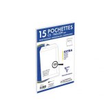 Paquet de 15 pochettes vélin Blanc auto-adhésives 120g format C5 162 x 229 mm