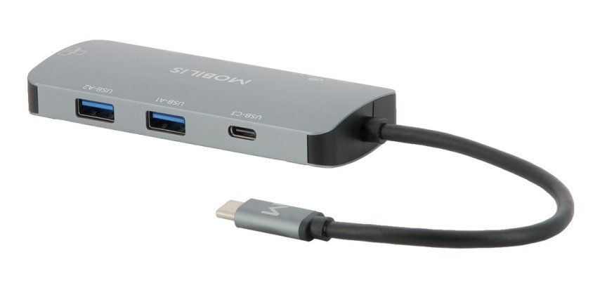 Mobilis 001382 station d'accueil Avec fil USB 3.2 Gen 1 (3.1 Gen 1) Type-C Noir, Gris
