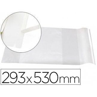 Couvre-livres liderpapel nº29 pvc transparent 13/100e 285x530mm avec rabat adhésif adaptable