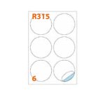 Markin 210R315 etichetta autoadesiva Cerchio Permanente Bianco 600 pz