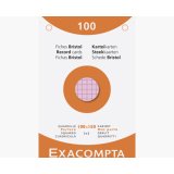 Étui de 100 fiches - bristol quadrillé 5x5 perforé 100x150mm - Couleurs assorties