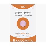 Étui de 100 fiches - bristol quadrillé 5x5 perforé 100x150mm - Couleurs assorties