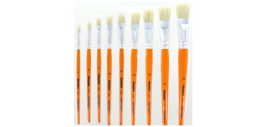 Brosse plate cléopâtre nº8 soie de porc bois fsc vernis protecteur
