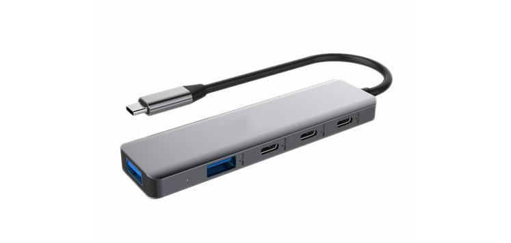 DLH DY-TU5200 hub & concentrateur USB Type-C 10000 Mbit/s Gris