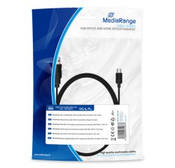 MediaRange MRCS188 USB Cable USB 2.0 1.8 m USB A Mini-USB B 0.48 Gbit/s Black
