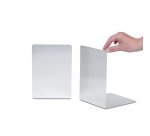 Serre-livres maul aluminium coins arrondis 16x15x21cm     coloris argent