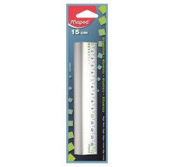 Règle maped 15cm plate spéciale trousse embouts protect system anti-bruit aluminium anodisé résistance optimale