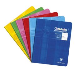 Cahier piqué 17x22 cm 32 pages grands carreaux 3 mm agrandis 12/12 mm - Assortis