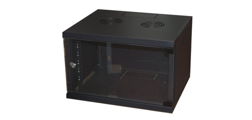 LINK LK1907UN rack cabinet 6U Wall mounted rack Black