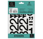 Pochette de chiffres adhésifs noirs 0-9 50 mm - Noir