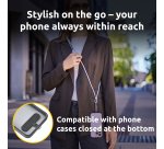 Intenso USB-C Charging Lanyard – Phone Necklace Cable, 60W Fast Charging, Adjustable Length, 1.65 m Nylon, USB-C to USB-C, purple