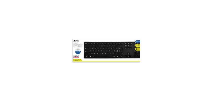 Port Designs 900903-UK clavier Bureau Bluetooth QWERTY Anglais britannique Noir