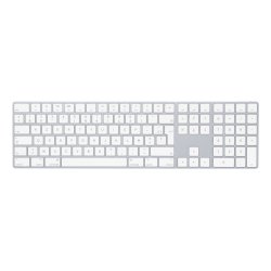 Apple Magic Keyboard w/ Numeric Keypad clavier Universel Bluetooth AZERTY Français Argent, Blanc