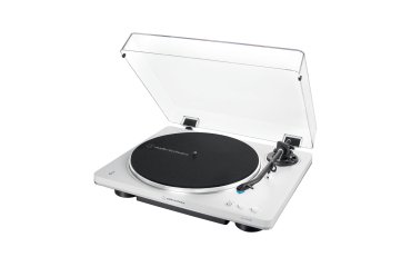 Audio-Technica AT-LP70XBT Tocadiscos de tracción por correa Plata, Blanco Totalmente automático