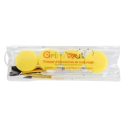 Trousse accessoires de maquillage oz international grim'tout avec 5 pinceaux de maquillage assortis 1 applicateur