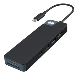 HYPER HD4102BKGL interface hub USB 3.2 Gen 1 (3.1 Gen 1) Type-C 5000 Mbit/s Zwart