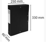 Boite de classement exacompta polypro opaque fernmeture par elastique dos de 60 mm 24x32  cm coloris noir