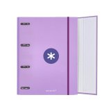 Classeur antartik 4 anneaux ronds 40mm a4 carton rembordé feuillets mobiles q5x5 colorislavande