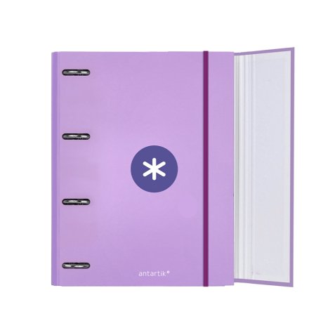 Classeur antartik 4 anneaux ronds 40mm a4 carton rembordé feuillets mobiles q5x5 colorislavande