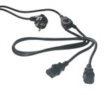 MCL Power Cable Black 2.0m Noir 2 m Bloc terminal à 2 broches Prise d'alimentation type F