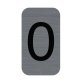 Plaque adhésive imitation Aluminium Chiffre 0 2,5x4,4 cm 67190E