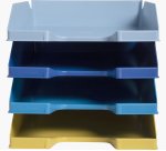 Set de 4 corbeilles-à-courrier Combo Midi Bee Blue - Couleurs assorties