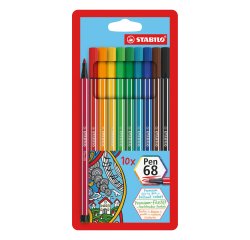 STABILO Pen 68 felt pen Multicolour 10 pc(s)
