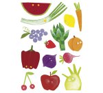 Gommette maxi maildor baby fruits et légumes repositionnable 148x210mm 6 planches 87 unités