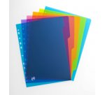 Intercalaires Neutres Oxford Color Life A4 6 Positions PP 3/10 Assorti