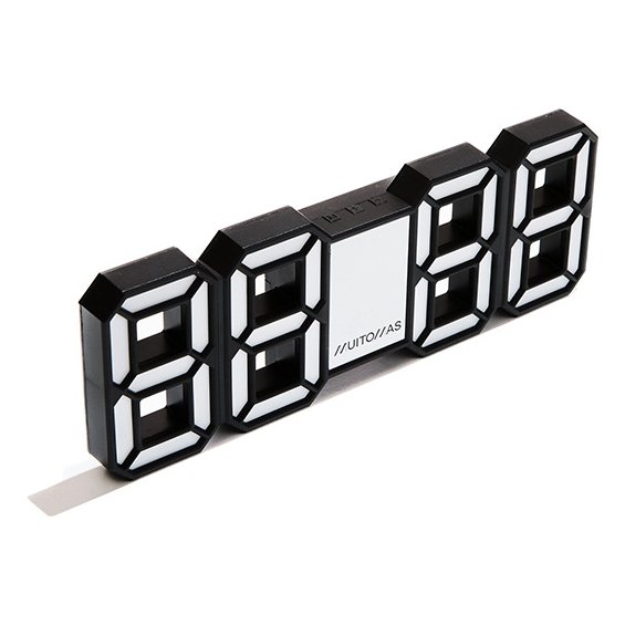 Muitomas NEONCLOCKWH sveglia Nero, Bianco