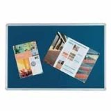 Tableau q-connect affichage mural cadre aluminium feutrine fond bleu accessoires fixation inclus 120x90x3cm