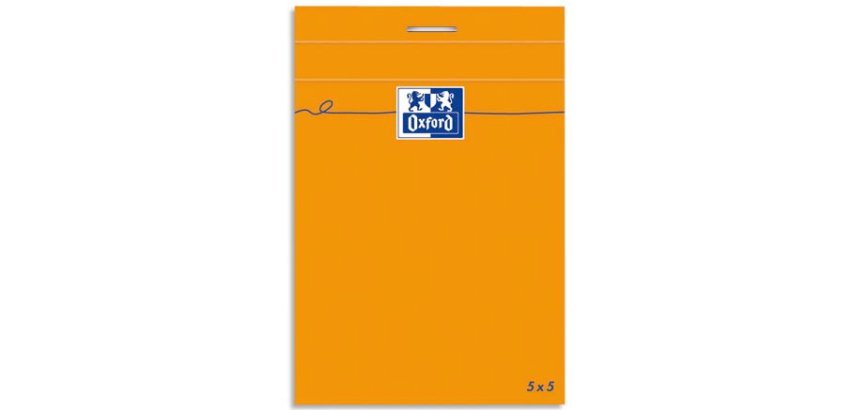 Bloc de bureau Oxford 14,8 x 21 cm agrafés - 5 x 5 mm - 80 feuilles