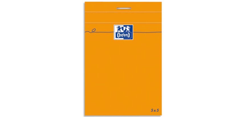 Bloc de bureau Oxford 14,8 x 21 cm agrafés - 5 x 5 mm - 80 feuilles