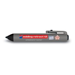 Marqueur edding e12 tableau blanc rétractable rechargeable pointe ogive 1.5/3mm effaçable à sec coloris noir