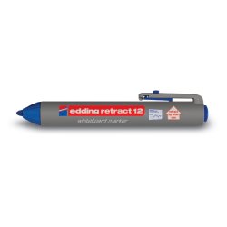 Marqueur edding e12 tableau blanc rétractable rechargeable pointe ogive 1.5/3mm effaçable à sec coloris bleu