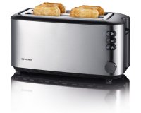 Grille-pain pour 4 tranches AT 2509, inox / noir